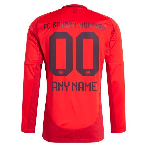 Bayern Munich adidas 2024/25 Home Replica Long Sleeve Custom Jersey - Red