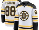 David Pastrnak Boston Bruins  Away Premium Jersey - White/Black