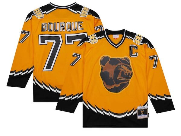 Ray Bourque Boston Bruins  1996/97 Captain Patch Blue Line Player Jersey - Gold