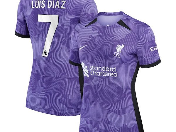 Luis Diaz Liverpool Nike Women's 2023/24 Third Stadium Replica Player Jersey - Purple