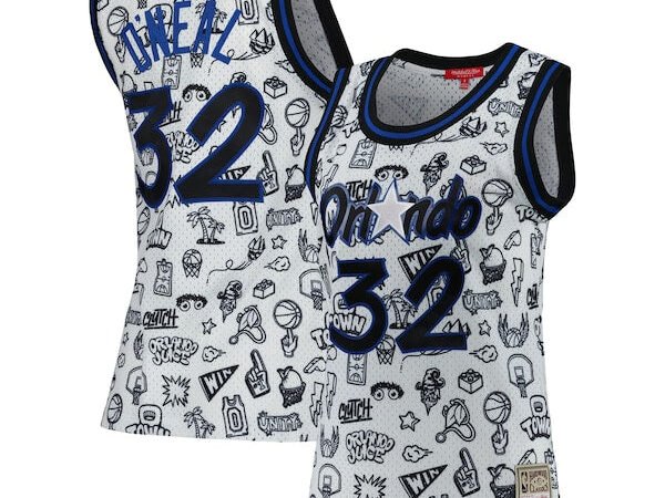 Shaquille O'Neal Orlando Magic Women's 1994 Doodle Swingman Jersey - White