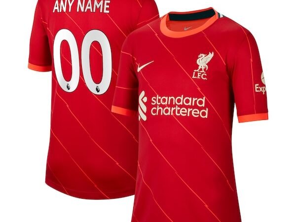 Liverpool Nike Youth 2021/22 Home Breathe Stadium Replica Custom Jersey - Red