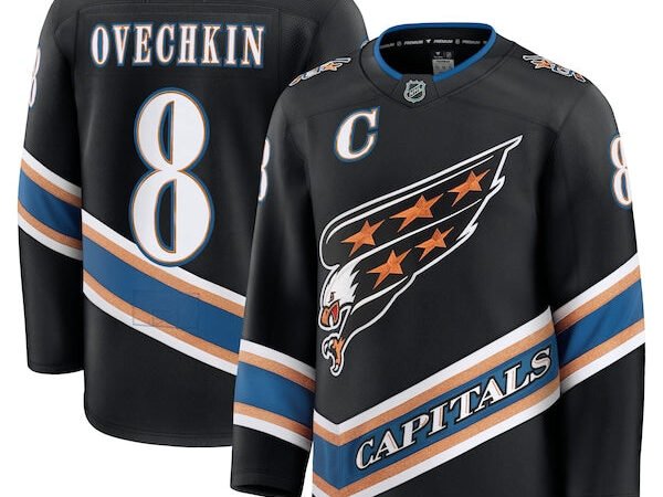 Alexander Ovechkin Washington Capitals Alternate 50th Anniversary Premium Jersey - Black/White/Red