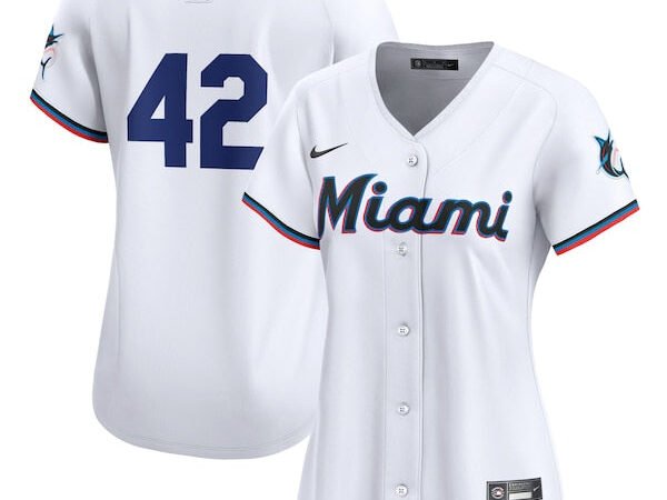 Miami Marlins Nike Women's 2024 Jackie Robinson Day Home Limited Jersey – White