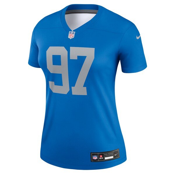 Aidan Hutchinson Detroit Lions Nike Women's Alternate Legend Player Performance Top - Blue