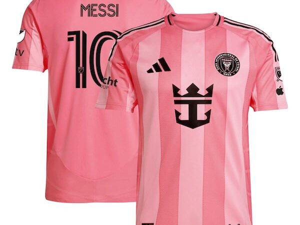 Lionel Messi Inter Miami CF adidas 2025 Euforia Authentic Player Jersey - Light Pink/Blue/Black