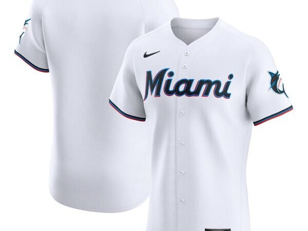 Miami Marlins Nike Home Elite Jersey - White