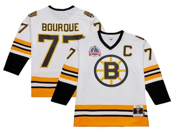 Ray Bourque Boston Bruins Captain Patch 1989/90 Blue Line Player Jersey - White