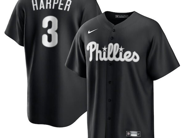 Bryce Harper Philadelphia Phillies Nike Lights Out Replica Player Jersey - Black