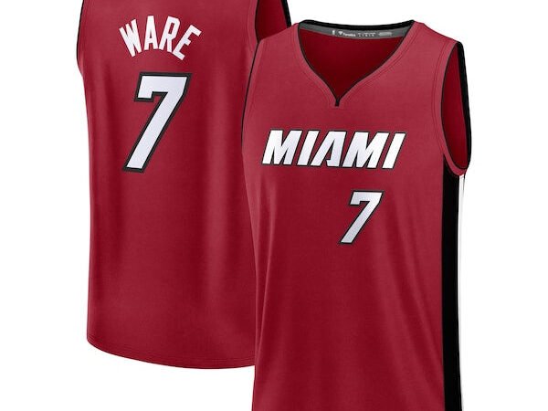 Kel'el Ware Miami Heat Youth Fast Break Player Jersey - Statement Edition - Red