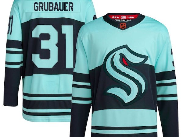 Philipp Grubauer Seattle Kraken adidas Reverse Retro 2.0 Authentic Player Jersey - Teal