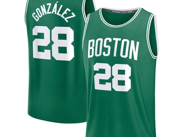 Hugo Gonzalez Boston Celtics  Youth 2025 NBA Draft First Round Pick Fast Break Replica Jersey - Icon Edition - Kelly Green