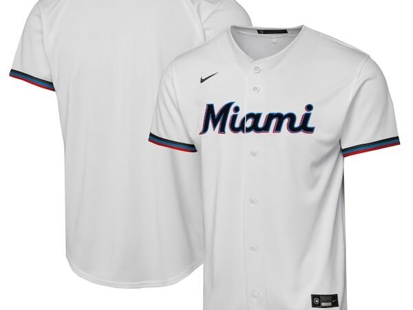 Miami Marlins Nike Youth Home Replica Jersey - White