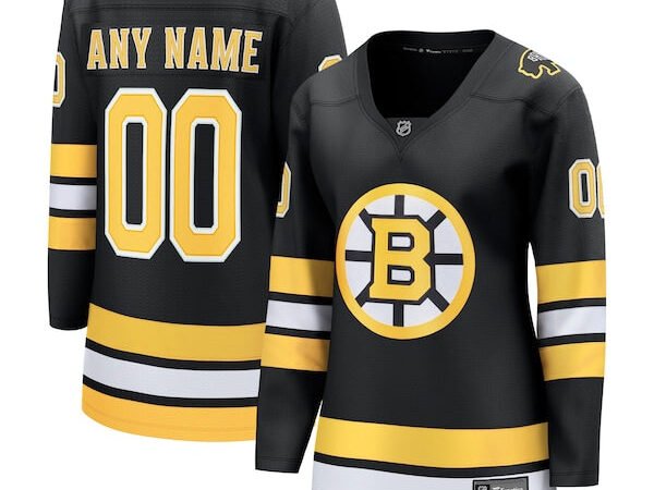 Boston Bruins  Women's Home Breakaway Custom Jersey - Black