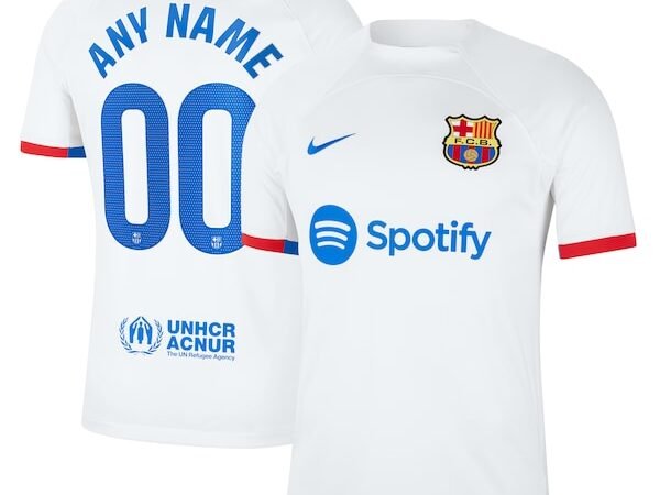 Barcelona Nike 2023/24 Away Custom Replica Jersey - White