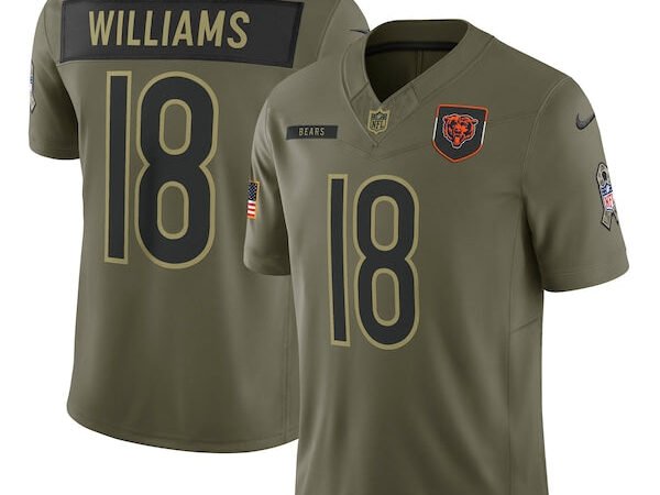 Caleb Williams Chicago Bears Nike 2025 Salute to Service Limited Jersey - Olive
