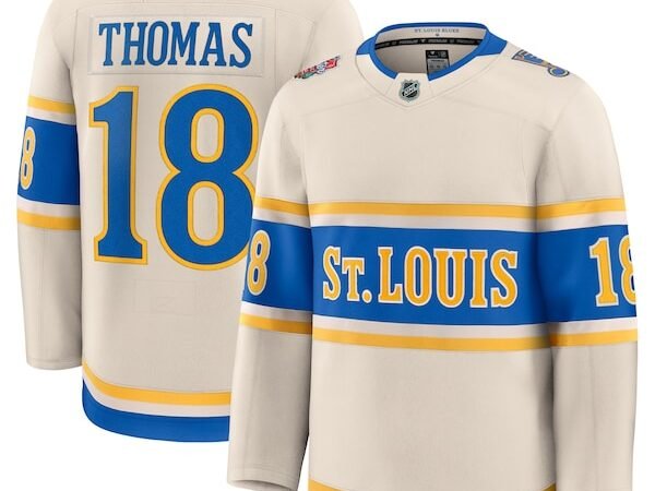 Robert Thomas St. Louis Blues 2025 NHL Winter Classic Premium Player Jersey - Cream