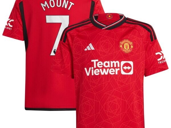 Mason Mount Manchester United adidas Youth 2023/24 Home Replica Player Jersey - Red
