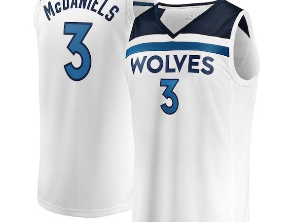 Jaden McDaniels Minnesota Timberwolves  Youth Fast Break Replica Player Jersey - Association Edition - White