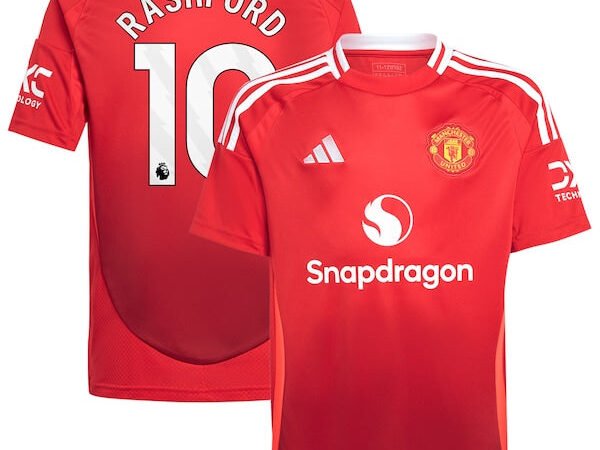Marcus Rashford Manchester United adidas Youth 2024/25 Home Replica Player Jersey - Red