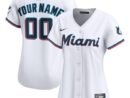 Miami Marlins Nike Women's Home Limited Custom Jersey - White