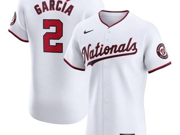 Luis Garcia Washington Nationals Nike Home Elite Player Jersey - White