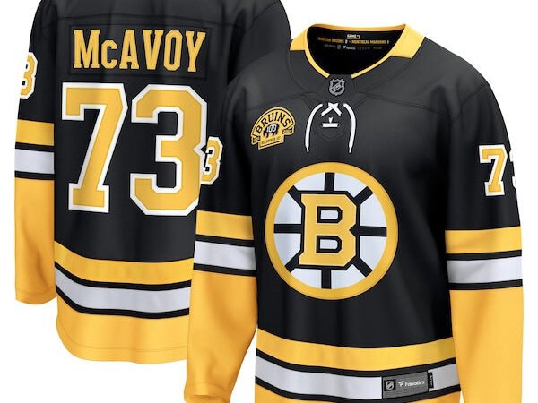 Charlie McAvoy Boston Bruins  100th Anniversary Premier Breakaway Player Jersey - Black