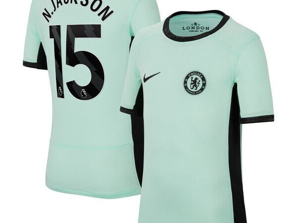 Nicolas Jackson Chelsea Nike Youth 2023/24 Third Stadium Replica Player Jersey - Mint
