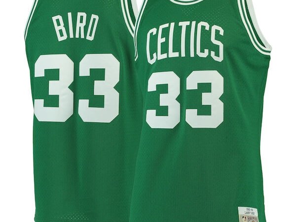 Larry Bird Boston Celtics Hardwood Classics Youth's Swingman Jersey - Kelly Green/White