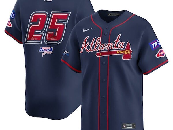 #25 Atlanta Braves Nike 2025 MLB Speedway Classic Alternate Limited Jersey - Navy