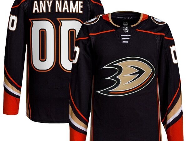 Anaheim Ducks adidas Home Primegreen Authentic Custom Jersey - Black