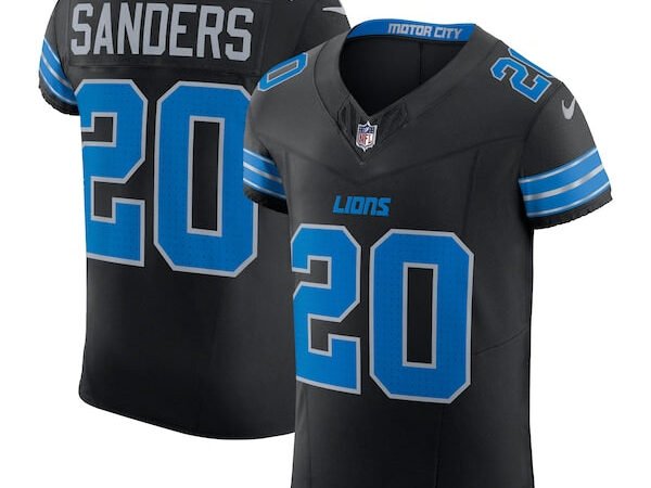 Barry Sanders Detroit Lions Nike Retired Player Alternate Vapor F.U.S.E. Elite Jersey - Black/Blue