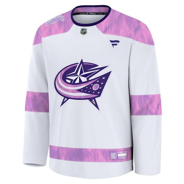Columbus Blue Jackets 2024 Hockey Fights Cancer Practice Jersey - White