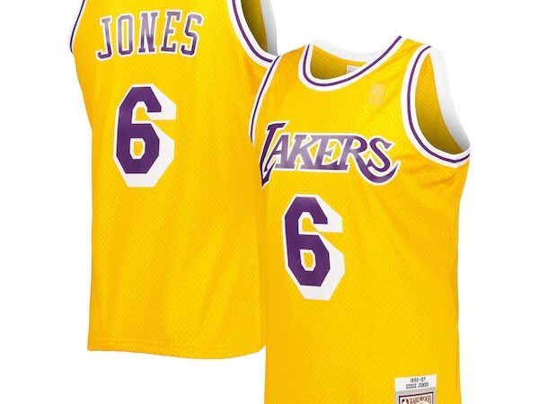 Eddie Jones Los Angeles Lakers 1996/97 Hardwood Classics Swingman Jersey - Gold