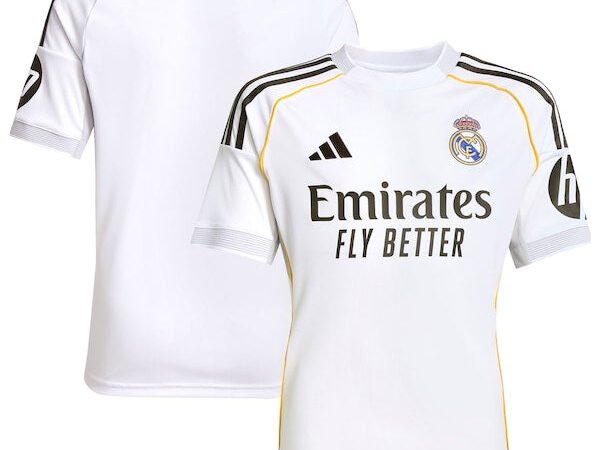 Los Merengues adidas Youth 2025/26 Home Replica Jersey - White/Blue