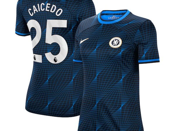 Moisés Caicedo Chelsea Nike Women's 2023/24 Away Stadium Replica Player Jersey - Navy/Blue