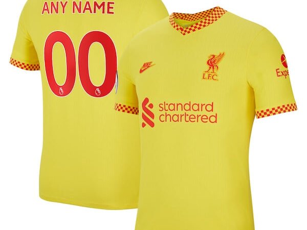 Liverpool Nike 2021/22 Third Vapor Match Custom Jersey - Yellow