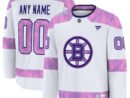 Boston Bruins  2024 Hockey Fights Cancer Custom Practice Jersey - White