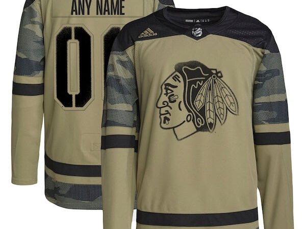 Chicago Blackhawks adidas Military Appreciation Team Authentic Custom Practice Jersey - Camo
