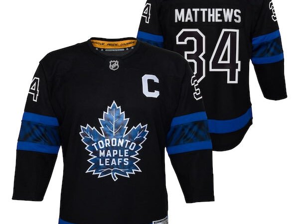 Auston Matthews Toronto Maple Leafs Youth Alternate Premier Player Jersey - Black/Blue