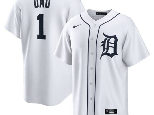 Detroit Tigers Nike #1 Dad Home Replica Jersey - White