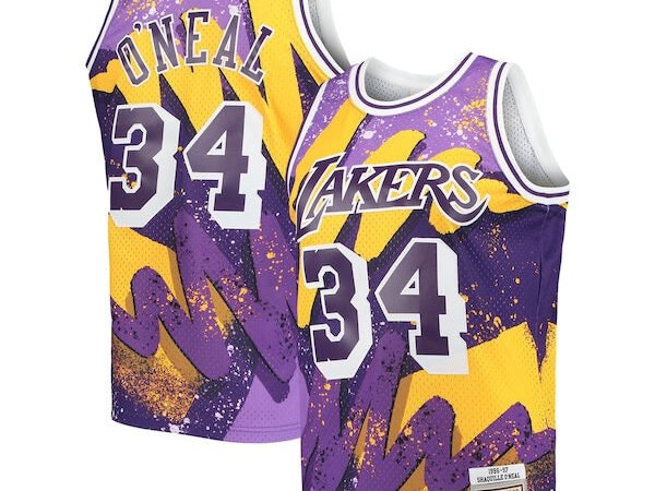 Shaquille O'Neal Los Angeles Lakers Hardwood Classics 1996/97 Hyper Hoops Swingman Jersey - Purple