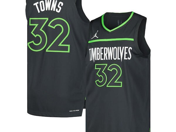 Karl-Anthony Towns Minnesota Timberwolves Jordan Brand Authentic Player Jersey - Statement Edition - Anthracite