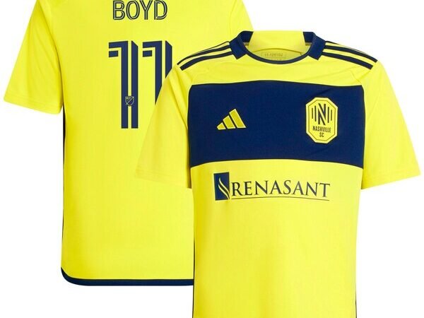 Tyler Boyd Nashville SC adidas Youth 2024 The 615 Kit Replica Player Jersey - Yellow/Black