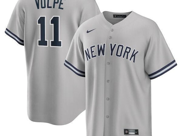 Anthony Volpe New York Yankees Nike Road Replica Jersey - Gray/White