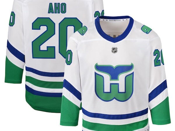 Sebastian Aho Carolina Hurricanes Youth Whalers Replica Jersey - White