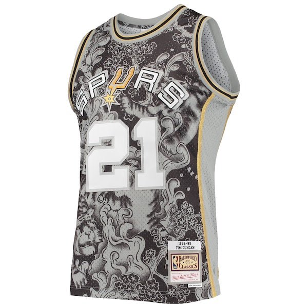 Tim Duncan San Antonio Spurs Hardwood Classics 1998/99 Lunar New Year Swingman Jersey - Black
