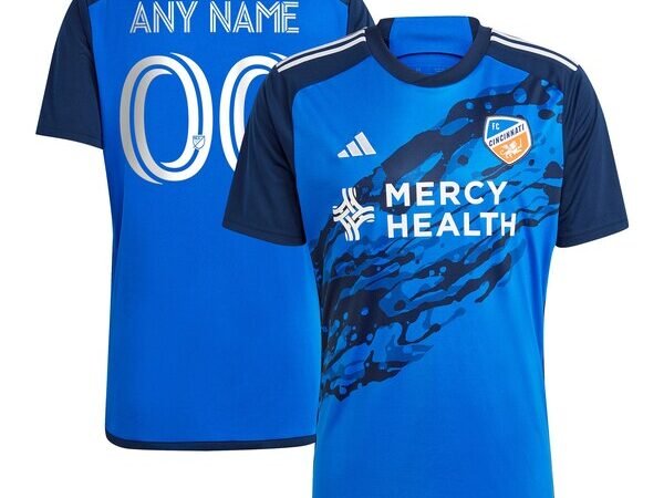 FC Cincinnati adidas 2024 River Kit Replica Custom Jersey - Blue