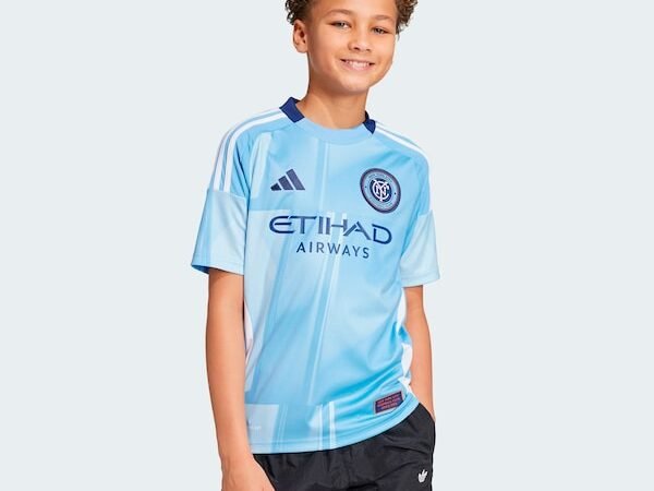 New York City FC adidas Youth 2025 The Excelsior Kit Replica Jersey - Light Blue