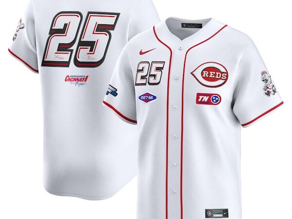 #25 Cincinnati Reds Nike 2025 MLB Speedway Classic Home Replica Jersey - White